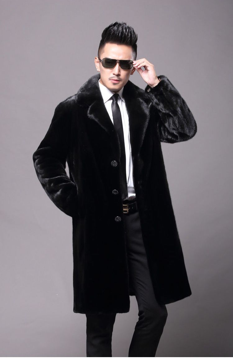 Herrenbekleidung Herren Winter Nerzmantel Herrenbekleidung Ganzer Nerz Lange Nerzpelz Lederjacke Großformat Kunstpelzmantel Warm_voghion.com