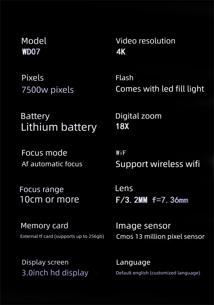 4K Video Portable Mirrorless HD Digital Beauty Selfie Home Dual Camera Student Party_voghion.com