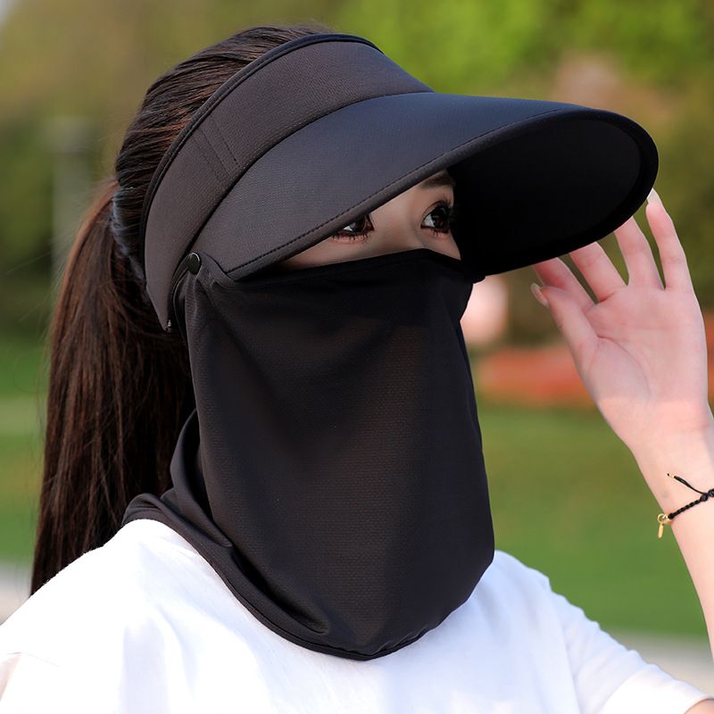 Women's Wide Brim UV Sun Hat - Cooling Fabric With Detachable Neck Cover For Cycling & Travel_voghion.com