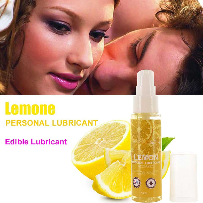 Lubrifiant corporal comestibil cu aromă de căpșuni și lămâie, 30 ml_voghion.com