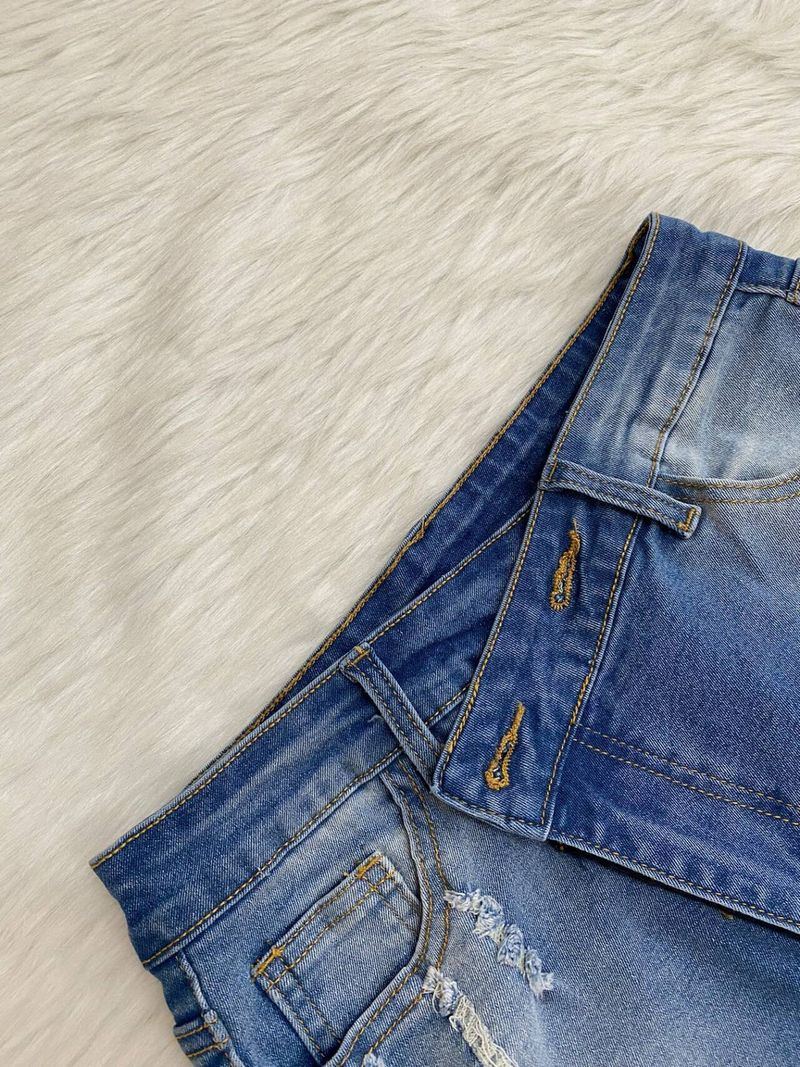 Abbigliamento donna autunno e inverno dritto personalità elastico in vita taglio nappa jeans_voghion.com