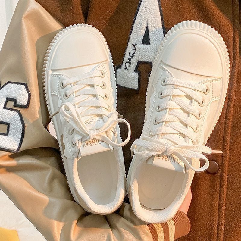 Scarpe bianche abbinate da donna, nuove scarpe bianche traspiranti, versatili, leggere, che aumentano l'altezza delle celebrità di Internet_voghion.com