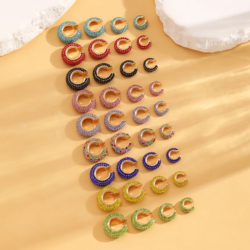 Orecchini a clip a forma di C con diamanti, senza fori per le orecchie, molto venduti, per donna_voghion.com
