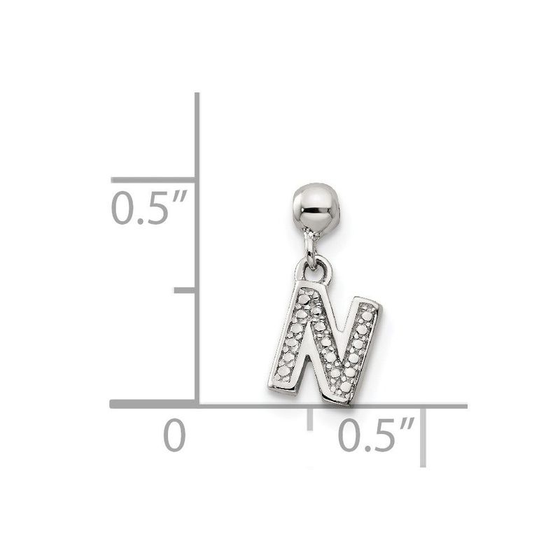 Mio Memento Sterling Silver Letter N Dangle Initial Charm_voghion.com