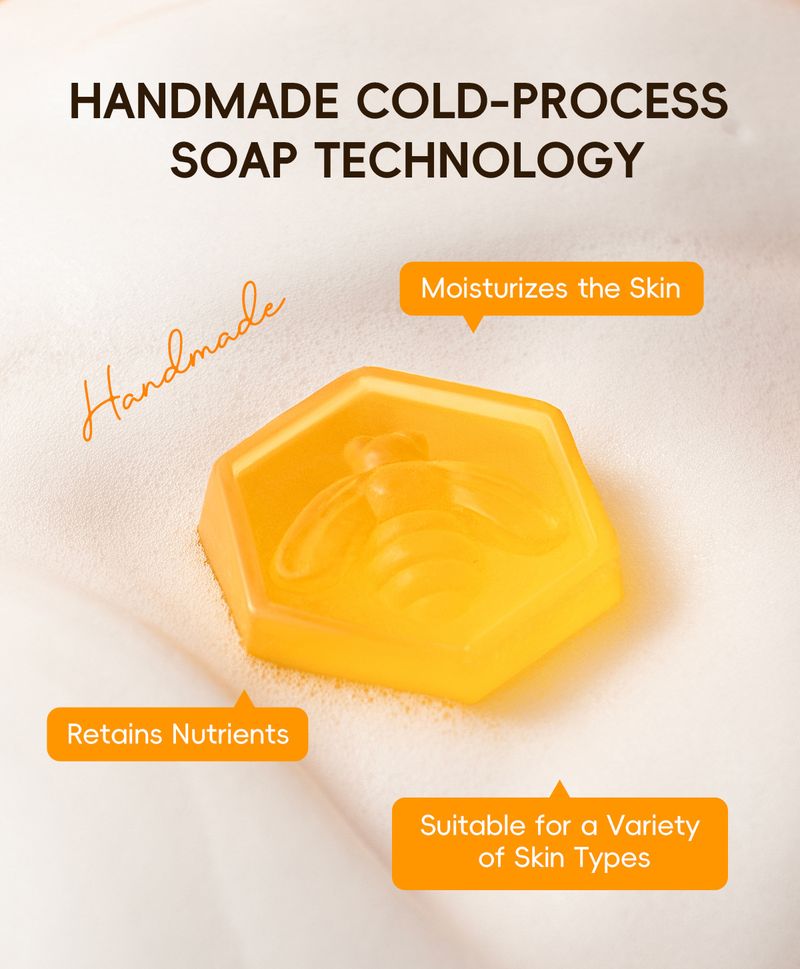 Sapone viso LAIKOU al miele fatto a mano 20 g, detergente viso idratante_voghion.com