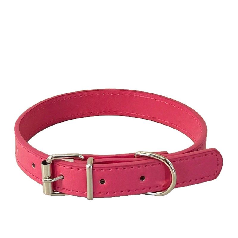 Collare piatto in pelle per cani e gatti, semplice, con campanellino, multicolore, anti-soffocamento_voghion.com