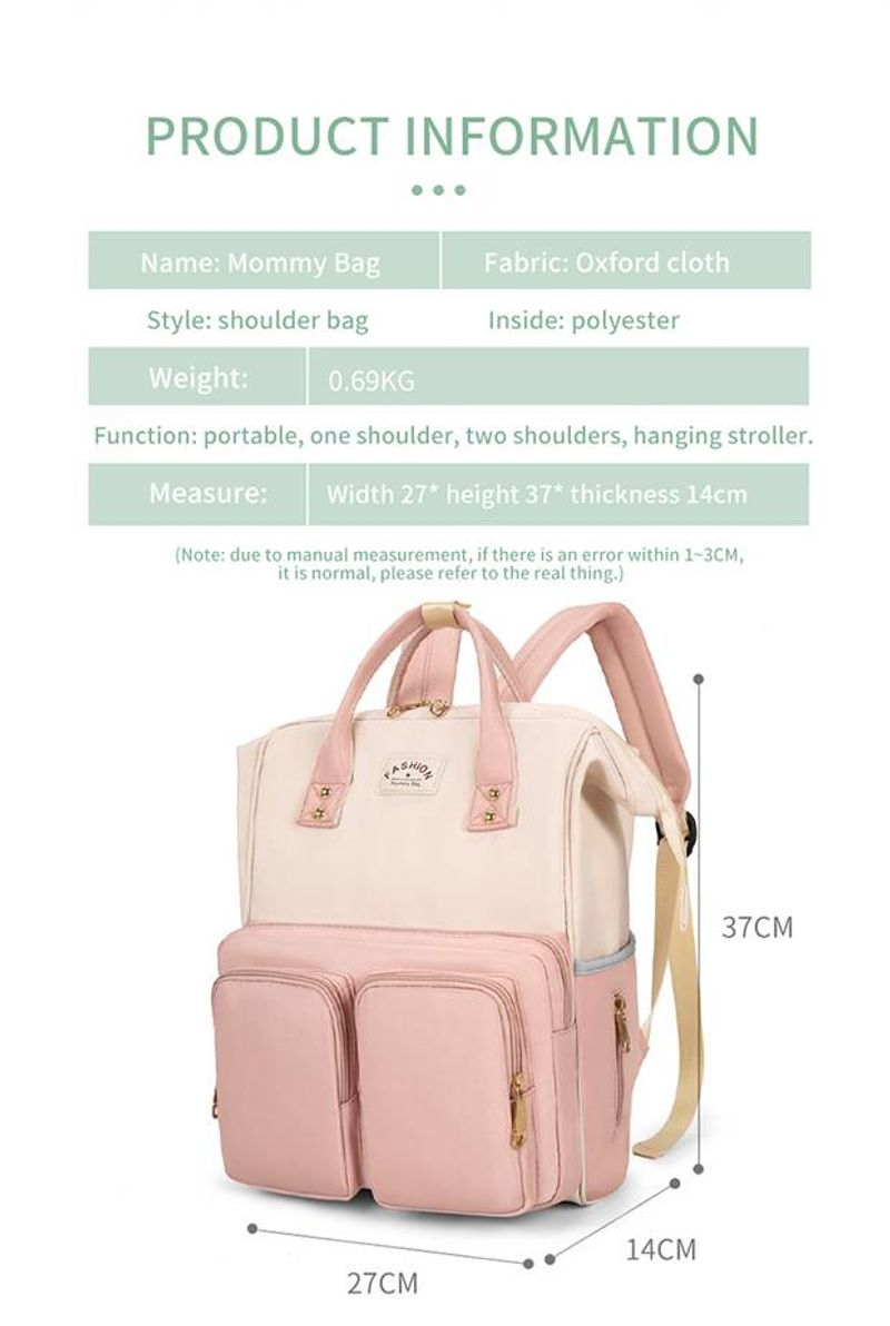Wasserdichter verschleißfester Rucksack aus Oxford-Stoff für Damen, Mamatasche, Mutter- und Babytasche, große Kapazität,_voghion.com