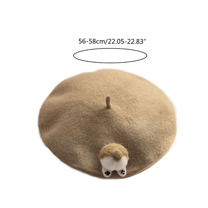 Neu eingetroffen Corgi Butt Decor Achteckige Wollmalermütze für Halloween Weihnachten_voghion.com