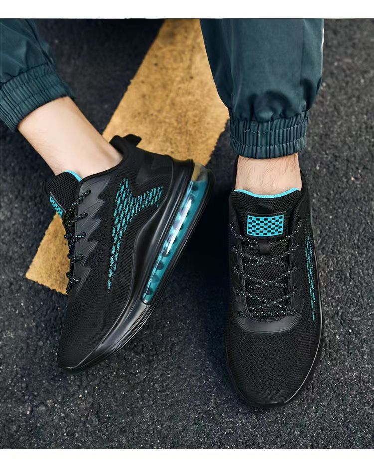 Leisure Men's Breathable Fly Woven Low Top Sports Shoes, Fashionable Air Cushion Outdoor Running And Travel Shoes_voghion.com
