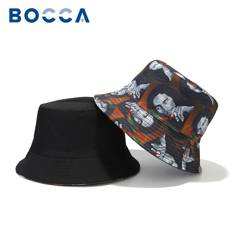 New Arrivals Bocca Bob Marley Bucket Hat Rökande män Tryck Jamaicanska herrhattar Panama Fishermen Keps Dubbla sidor Vikbar Ny stil_voghion.com