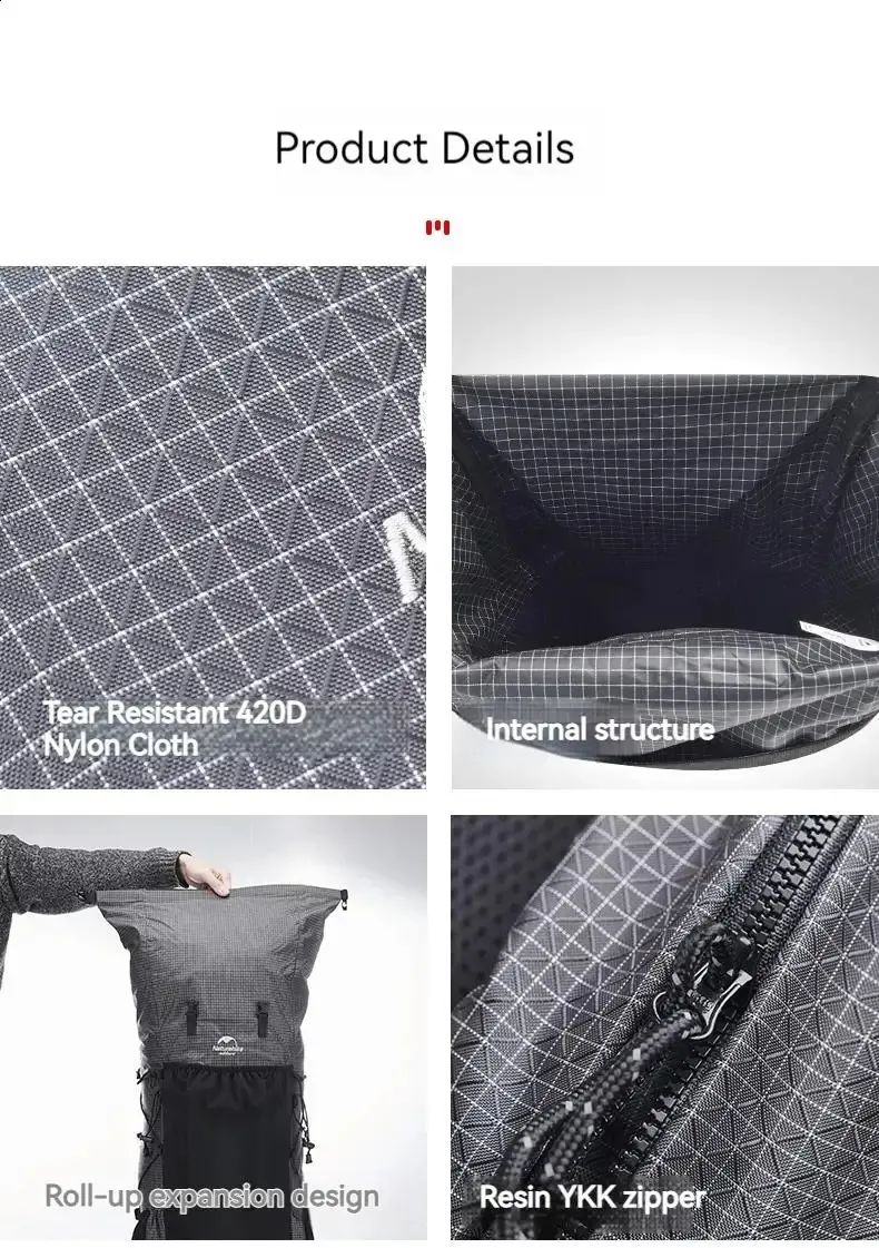 Ultralight Backpack 605L/40L Frame Waterproof Travel Bag Large Capacity Camping Outdoor Hiking With Rain Cover 250429_voghion.com