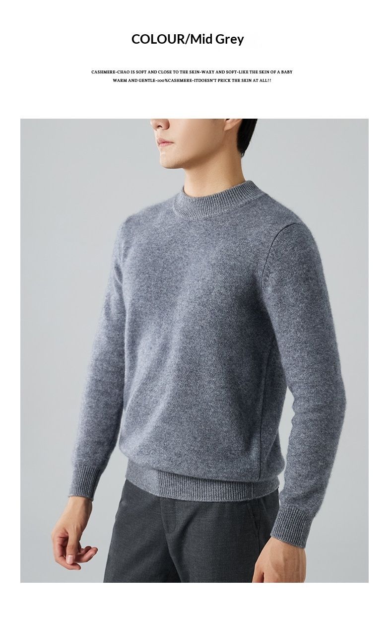 Nordmann Autumn Winter 's Cashmere Thickened Plus Size Half Turtleneck Loose Inner Layer Base Shirt Pullover Wool Sweater For_voghion.com