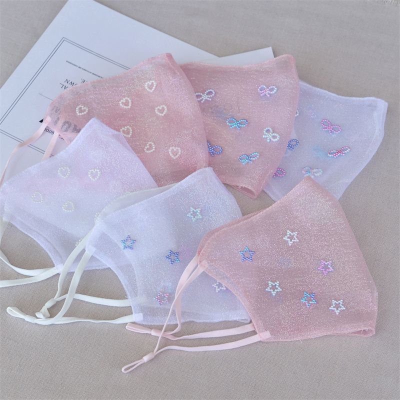 New Summer Tulle Mask Star Mask_voghion.com