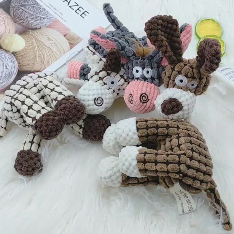 Spielzeug in Eselform für kleine und große Hunde, Katzen, quietschendes Plüschspielzeug, langlebiges, kaubares, süßes Spielzeug, Haustiertraining von PawParty Store_voghion.com