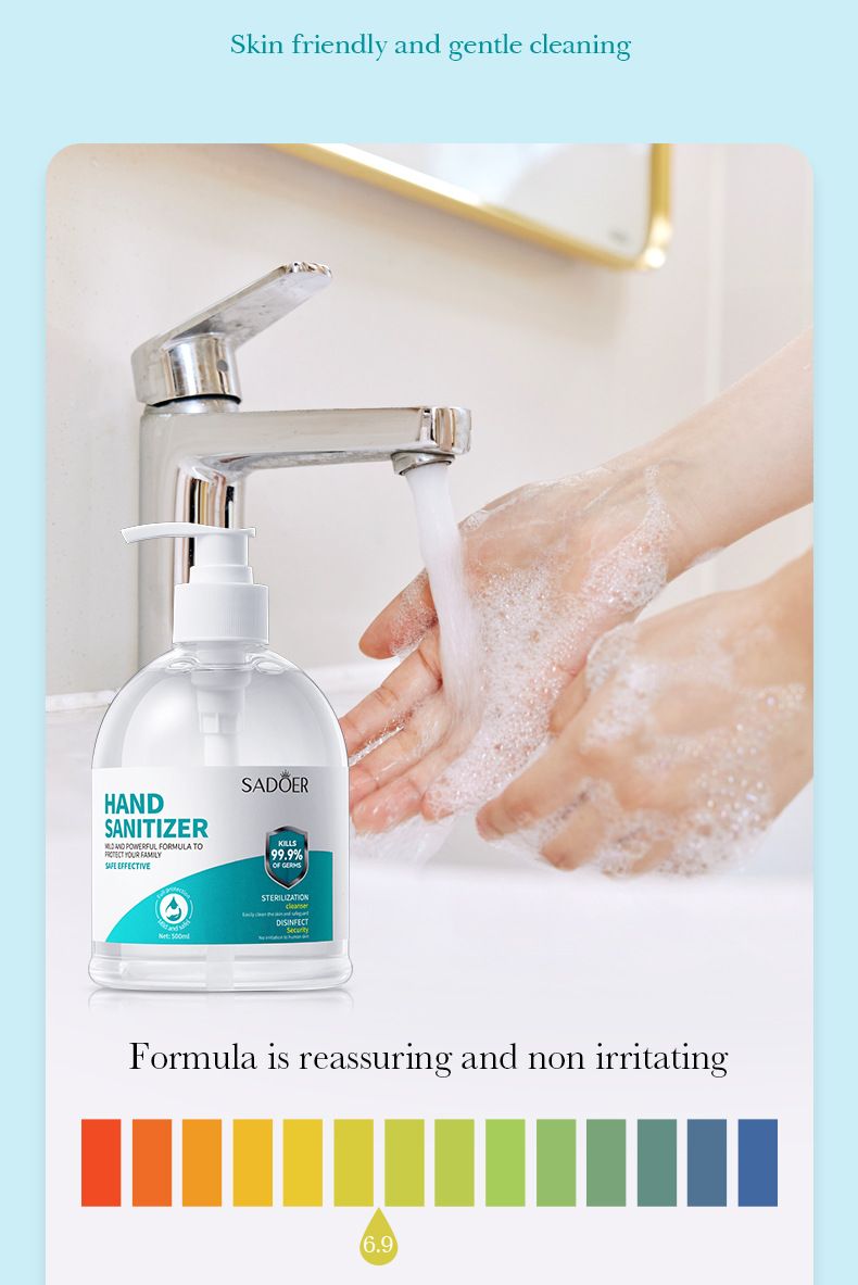 SADOER Désinfectant pour les mains 500 g Mousse bactériostatique nettoyante hydratante Désinfectant bactériostatique pour les mains_voghion.com