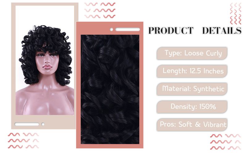 Synthetic Clip-in Small Curly Afro Short Curly Hair With Multiple Colors Optional African Wig Headpiece_voghion.com