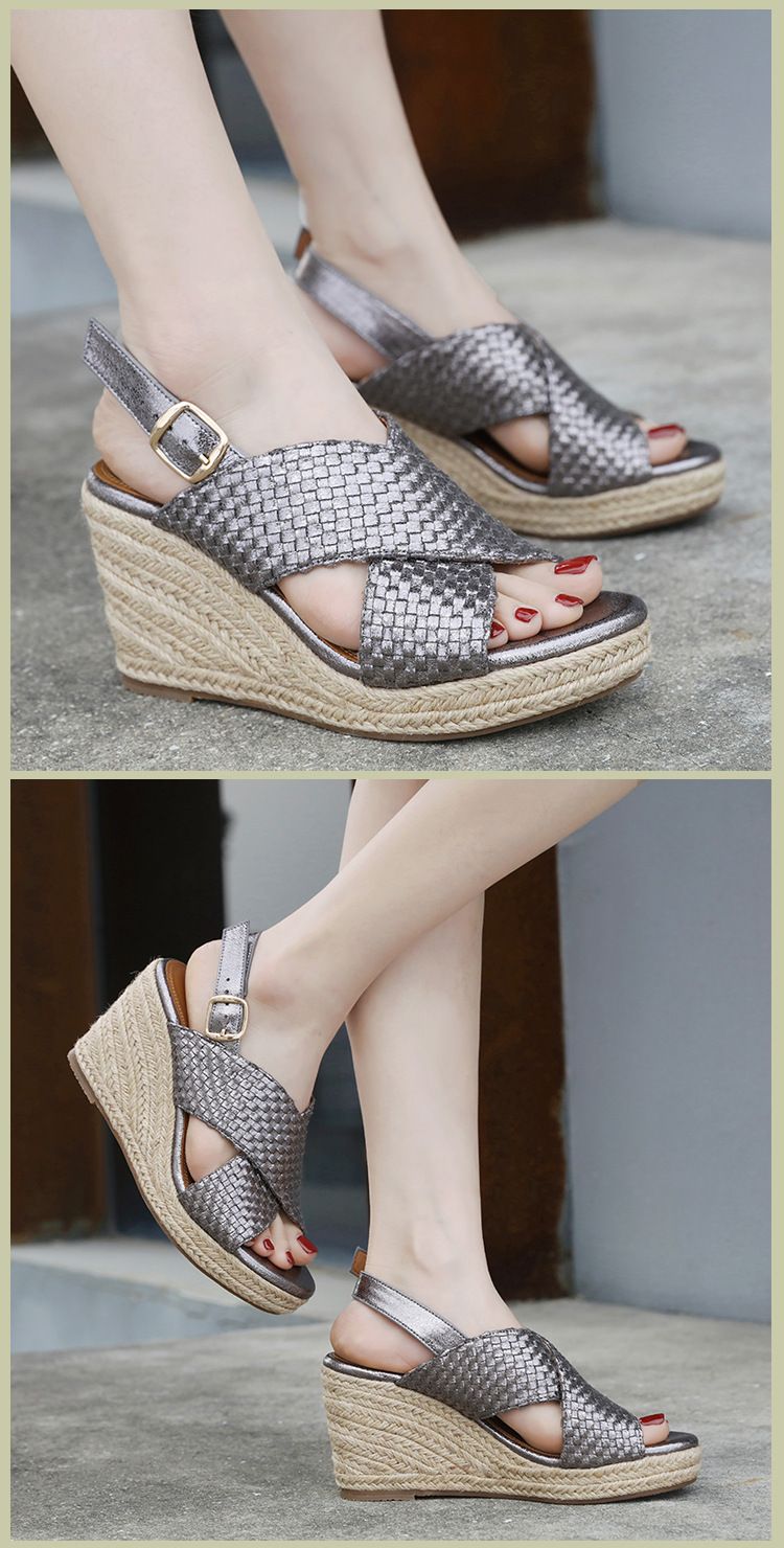 ALM2024-4 Sommer 2024 Süße Sandalen Damenmode Atmosphäre Große Slope Heels Strandschuhe_voghion.com