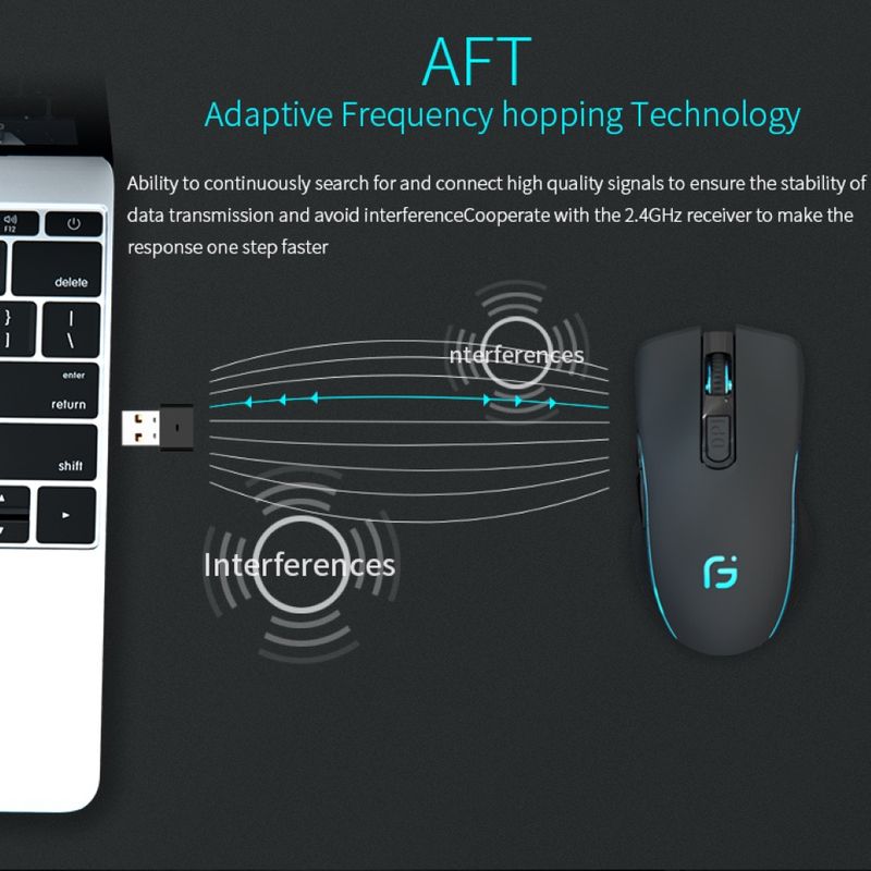 Επαναφορτιζόμενο ασύρματο αθόρυβο πολύχρωμο ποντίκι LED οπτικό ποντίκι παιχνιδιών στο σπίτι_voghion.com