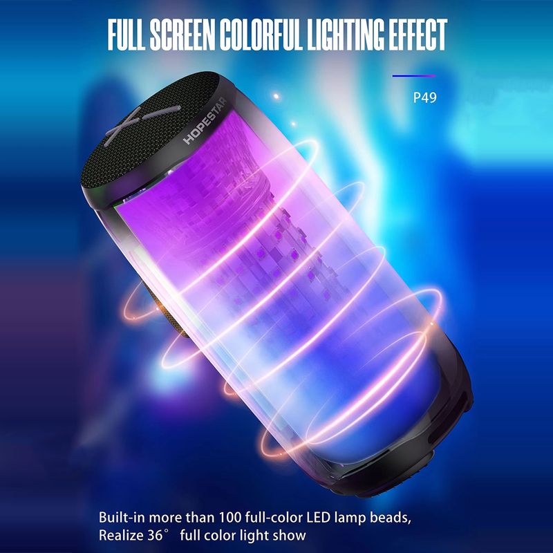 HOPESTAR P49 Tone Pulse RGB-licht waterdichte Bluetooth-luidspreker (blauw)_voghion.com