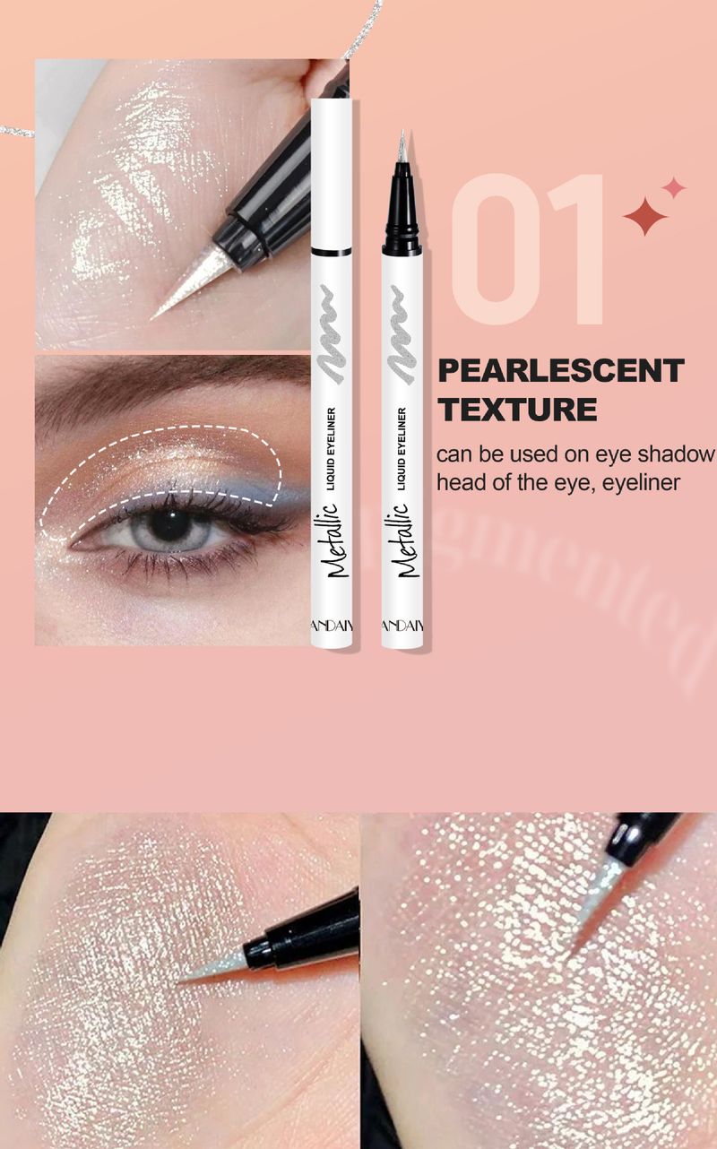 Color Pearlescent Shiny Eyeliner Pen Waterproof Not Sniffing Exclusive_voghion.com