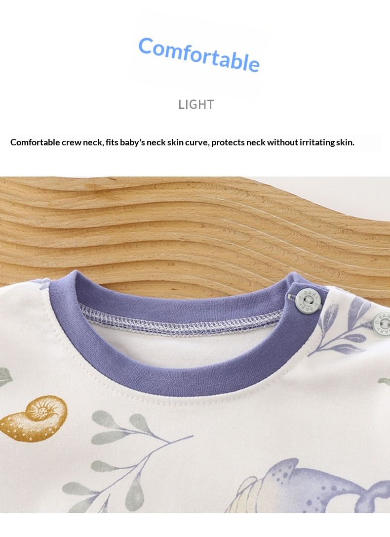 Alyce-xiyue1baobao Pure Cotton Homewear Set Class A All-Cotton Thermal Boys Girls Baby Underwear Spr And Autumn Pajamas Children's_voghion.com