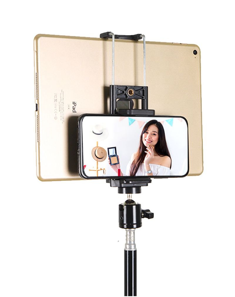 150/200cm For And Phone Aluminum Tripod Floor IPad Tripod Stand With Smartphone & Tablet Holder Mount_voghion.com