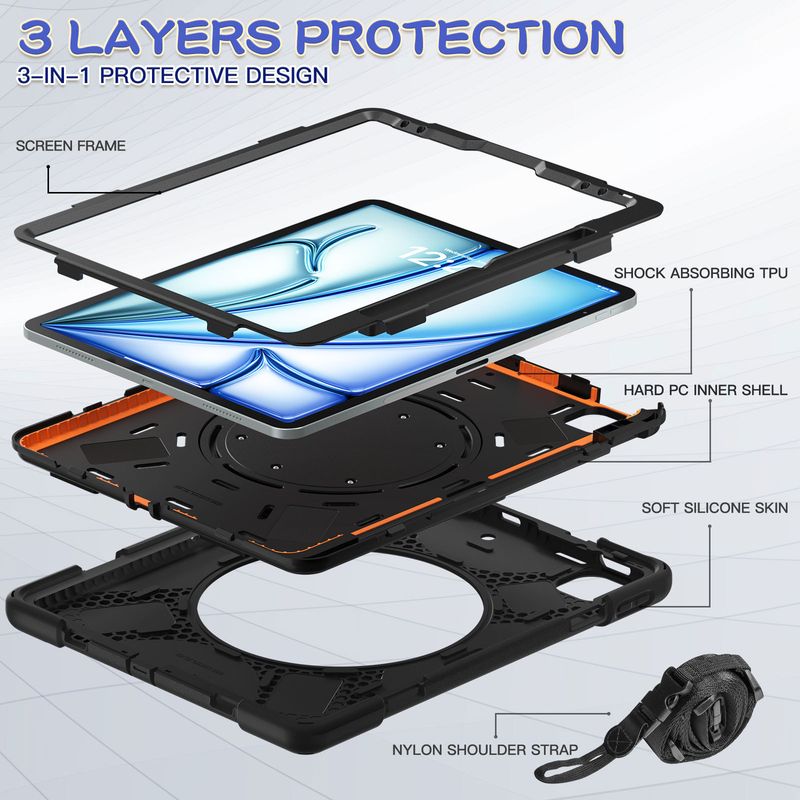 Suitable for iPad Air 13 2024 suction pen slot A3006 new model tablet protective case_voghion.com