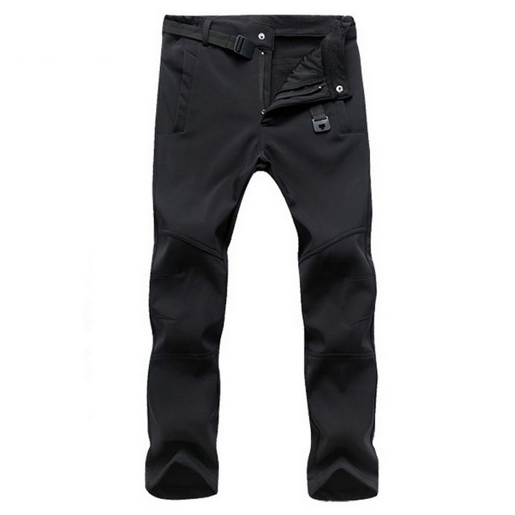 Pantaloni impermeabili elasticizzati da uomo Pantaloni casual invernali spessi caldi in pile di pelle di squalo Pantaloni sportivi da uomo_voghion.com