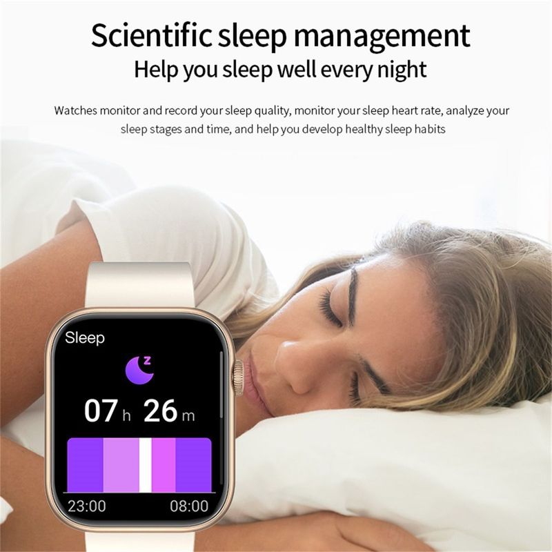 7 Relógios inteligentes para homens e mulheres Monitoramento de saúde Frequência cardíaca Pressão arterial Tela grande Multifuncional Chamada Bluetooth_voghion.com