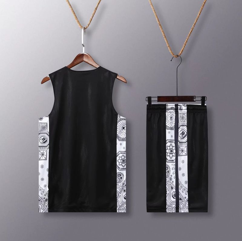Costum de baschet cu două fețe, îmbrăcăminte sport lejeră pentru bărbați, uniformă personalizată pentru studenți, vestă imprimată,_voghion.com