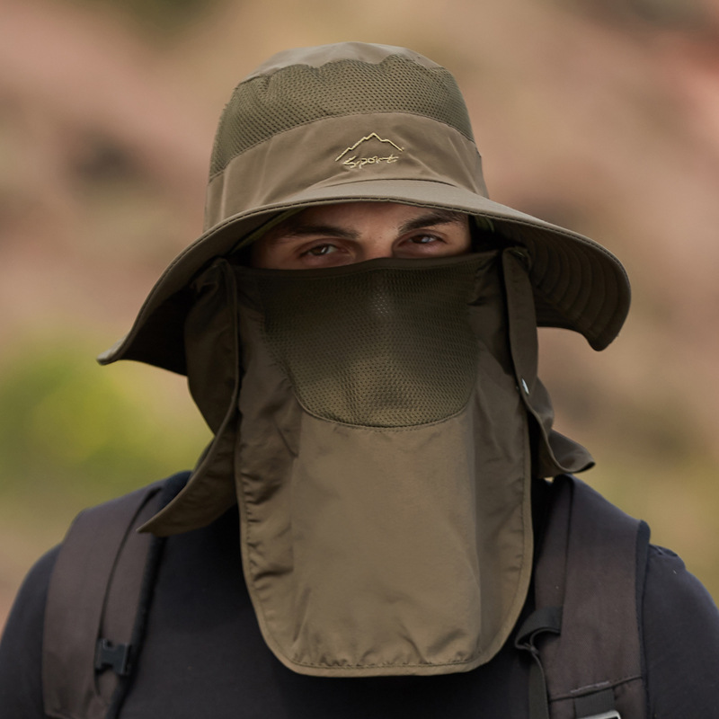 Sombreros de sol de verano protección UV gorra de pesca de caza al aire libre para hombres mujeres senderismo Camping visera sombrero de cubo extraíble_voghion.com