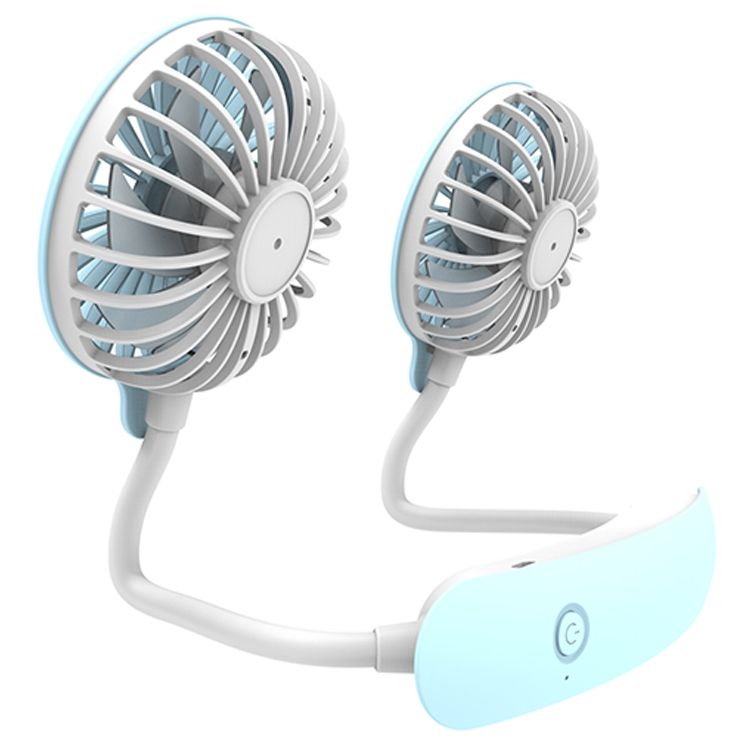 F6 Mini Ventilatore da Collo Esterno con Ricarica USB Ventilatore Piccolo e Pigro (Blu)_voghion.com
