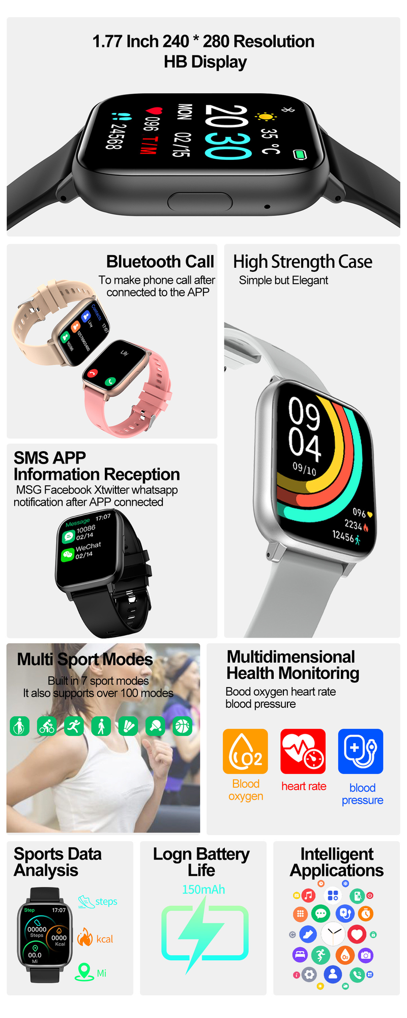New H9 Smart Watch Health Monitoring Bluetooth Call Watch Sports Heart Rate Blood Oxygen_voghion.com