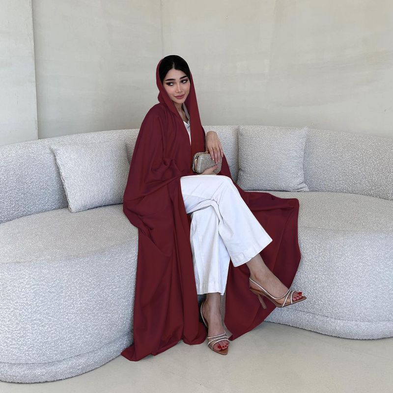 Damenbekleidung Abaya Muslim Bescheidener Mantel Mode Weich Geschmiedet Fledermausärmel Robe Damenbekleidung_voghion.com