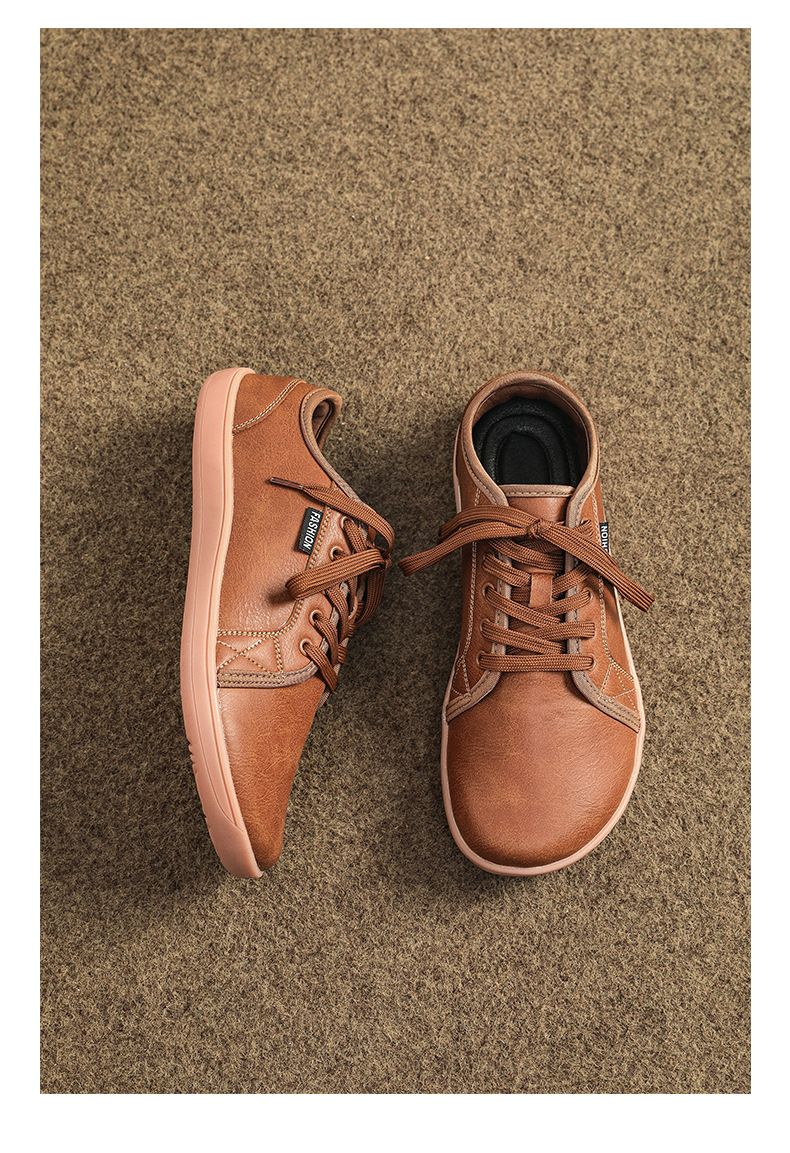 Scarpe casual da uomo nuove, larghe, a piedi nudi, leggere, con suola morbida, sportive all'aperto, basse, allacciate in pelle_voghion.com