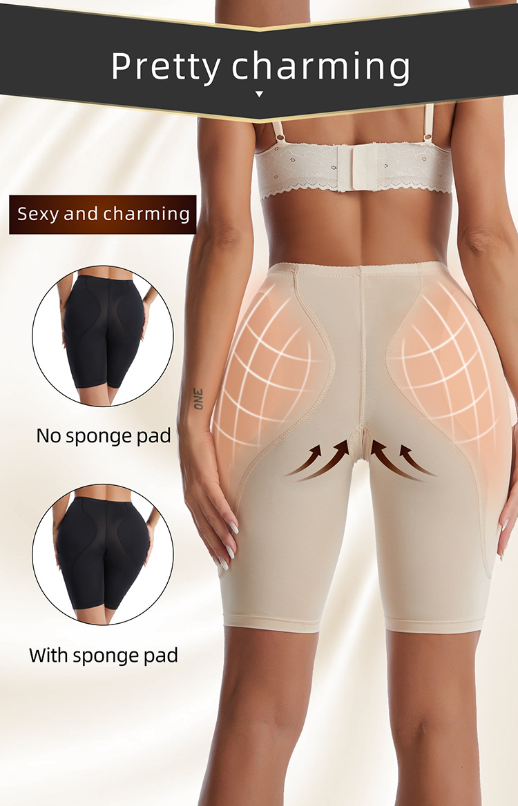 Damenbekleidung, weibliche Boxer-Bauchkontrollhose, Schwammpolster, Fake-Po-Lift-Hose zur Vergrößerung des Gesäßes und Cross-Body-Shaping-Hose, körperbetont_voghion.com