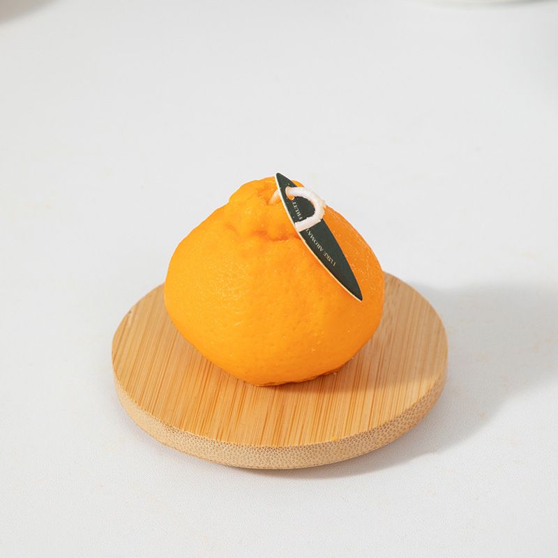 Vela de laranja artificial em formato de fruta, presente com fragrância feia e perfumada_voghion.com