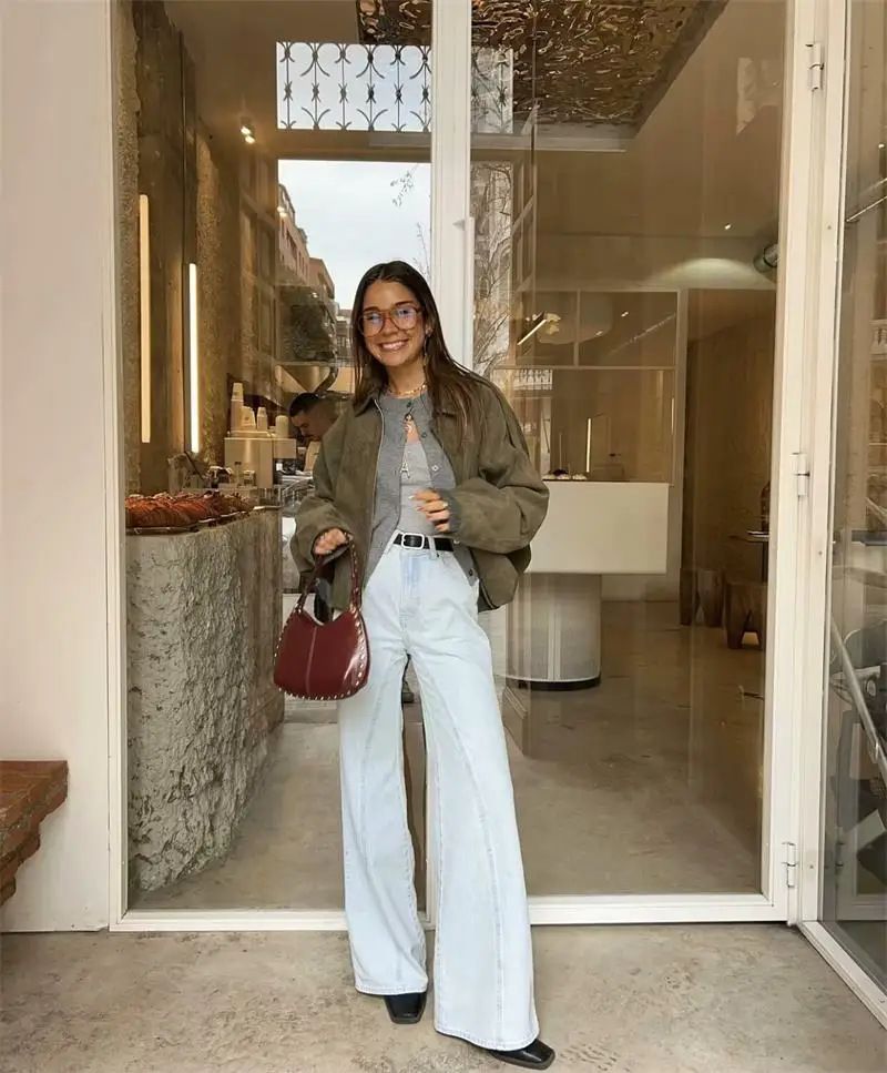 Women's Clothing Fashion Bomber Jacket With Batwing Sleeves - Stylish Zip-Up Casual Top For Spring (Multiple Colors & Sizes)_voghion.com