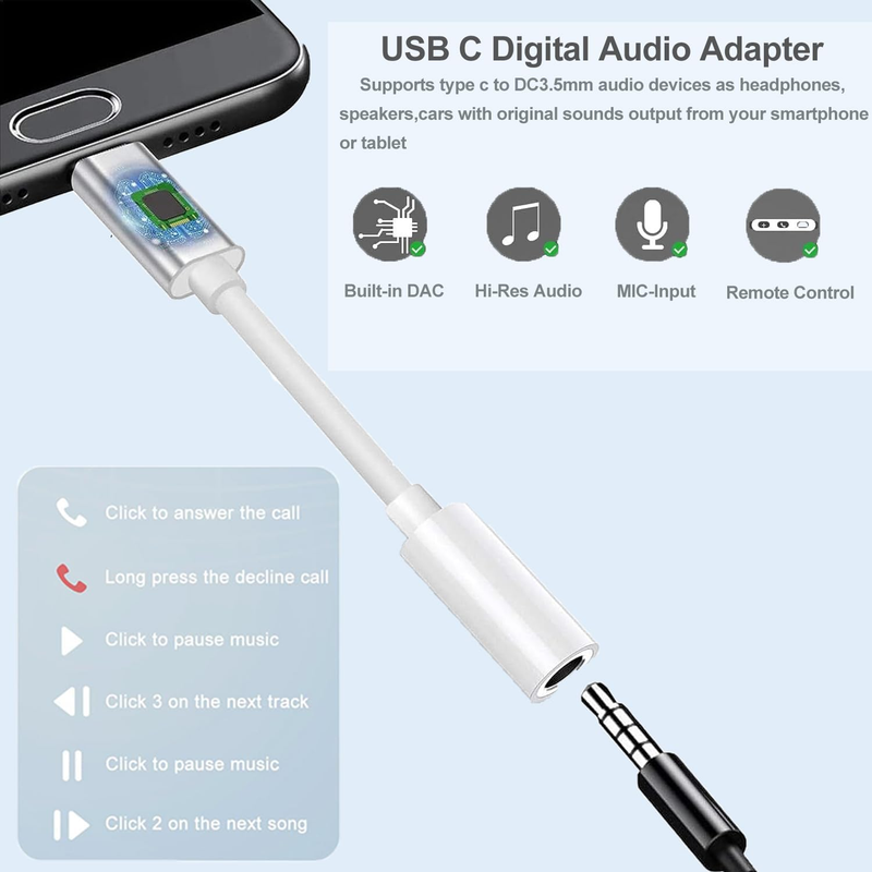 L'adattatore jack per cuffie femmina da 3,5 mm adatto per iPhone 15 \/15 Pro \/Pro Max \/Plus, il dongle audio da USB C a Aux_voghion.com