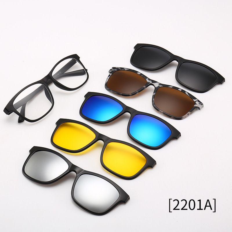 New Arrivals Magnetiske solbriller Clip og optisk brillestel 6 i 1 Kvinder Mænd Polariserede eller Night Vision Multipurpose Eyeglasses_voghion.com