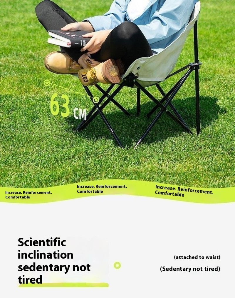 Camping Picnic Art Sketching Chair Portable Lightweight Fishing Stool Outdoor Moon Recliner Folding Bed_voghion.com