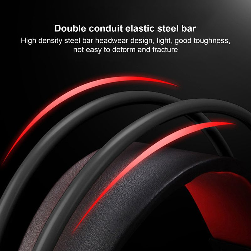 Lenovo HU85 Wired Earpiece Noise Reduction Cool Lighting Effect ABS Over Ear HiFi Surround Headphone for PC_voghion.com