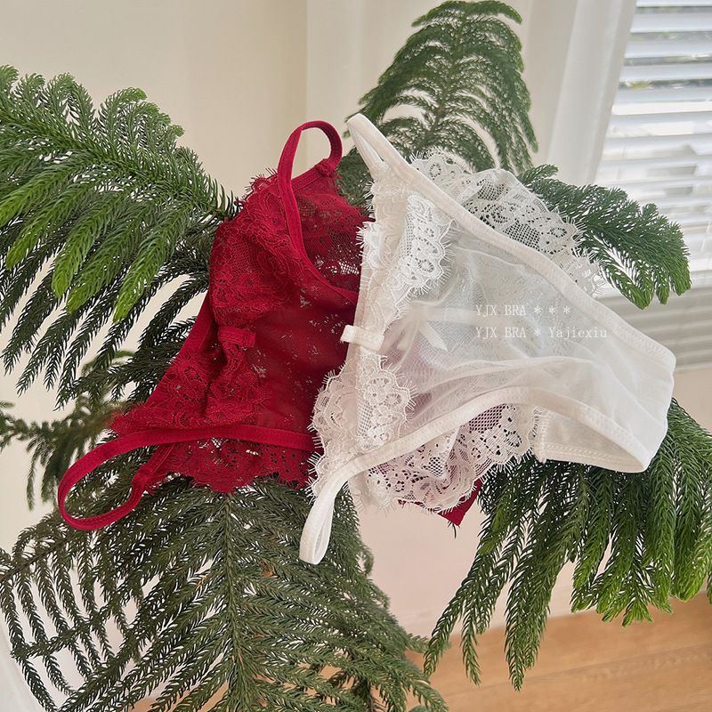 LuvBox French Romantic ~ Mutandine triangolari sottili traspiranti in stile puro desiderio, sexy ed estivo, in pizzo, per donna_voghion.com