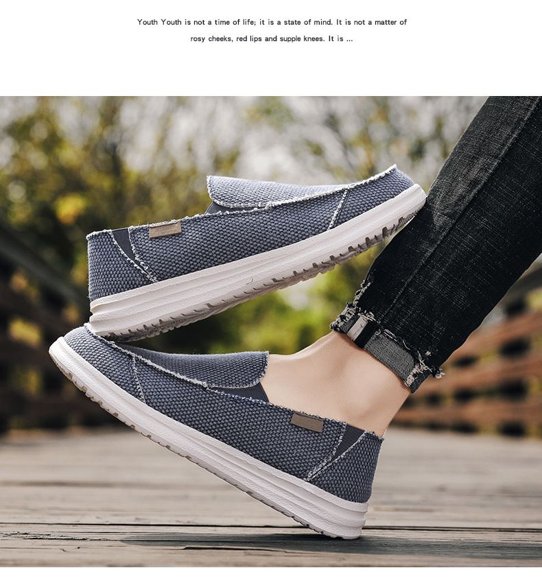 Big size super light casual cloth shoes men's new breathable slip-on lazy loafers_voghion.com