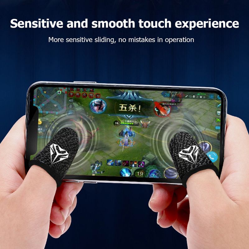 1 Paar Gaming-Ärmel Daumenhandschuhe Touchscreen Fingerlinge Sweatproof Protector für PUBG Mobile Game_voghion.com
