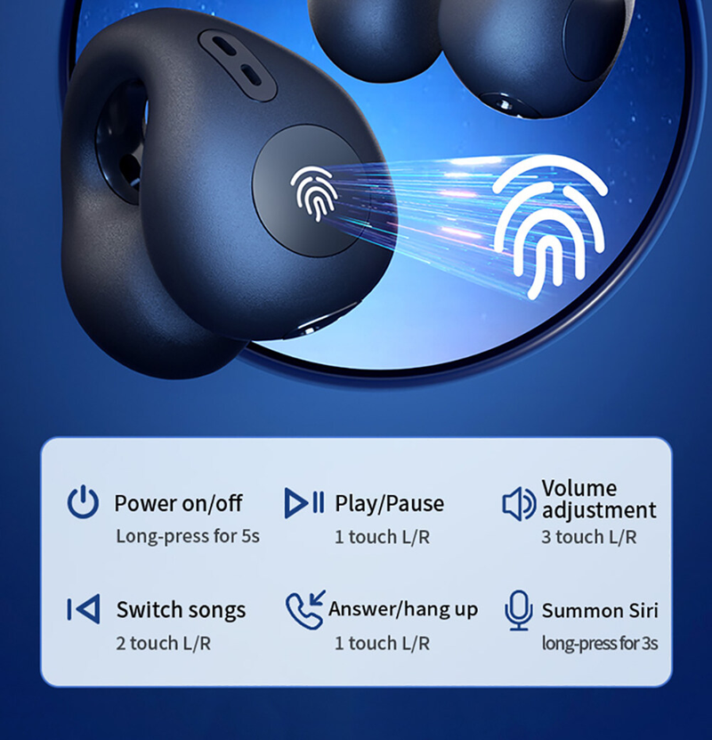 Ambie Sound Earcuffs Ear Bone Conduction Wireless Bluetooth Headsets Auriculares Headsetss Ear Clip  TWS Sport Headphone with Mic_voghion.com