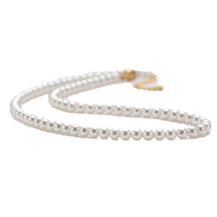 Collana di perle rotonde perfette della famiglia Shi dello stesso stile della febbre coreana per le donne, leggera ed estiva, di lusso, di fascia alta, Internet_voghion.com