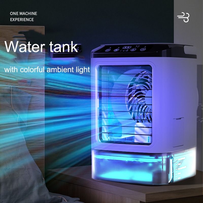 Desktop Mini Kaltluftventilator Home Luftbefeuchter Dual Spray Klimaanlage Ventilator ohne Stecker_voghion.com