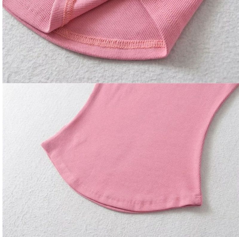 Maglietta a maniche corte con collo alto e tinta unita, stile Pure Desire, per l'estate da donna, nuova e sexy, aderente e con cintura in vita_voghion.com