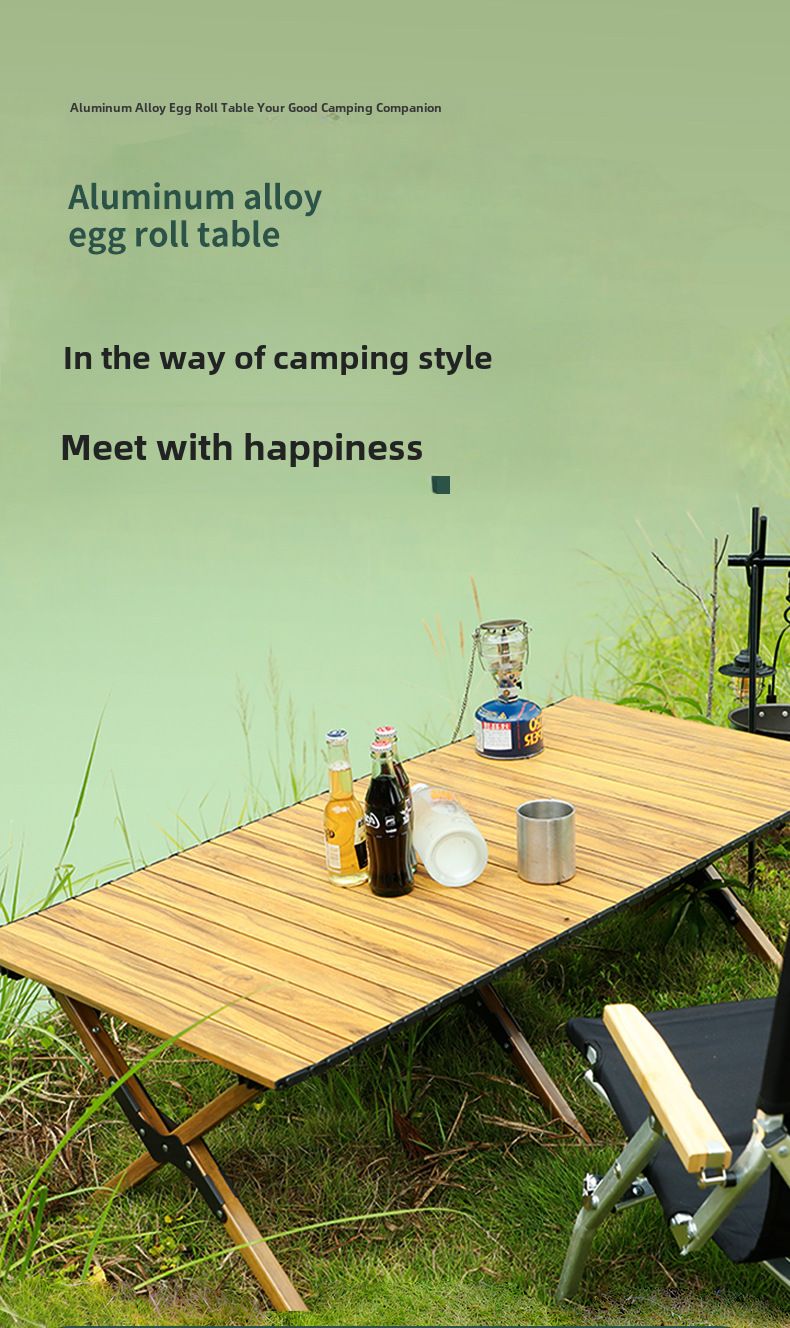 Outdoor Camping Folding Table Stall Portable Aluminum Alloy Egg Roll Table Camping BBQ picnic table Aluminum Alloy Table_voghion.com